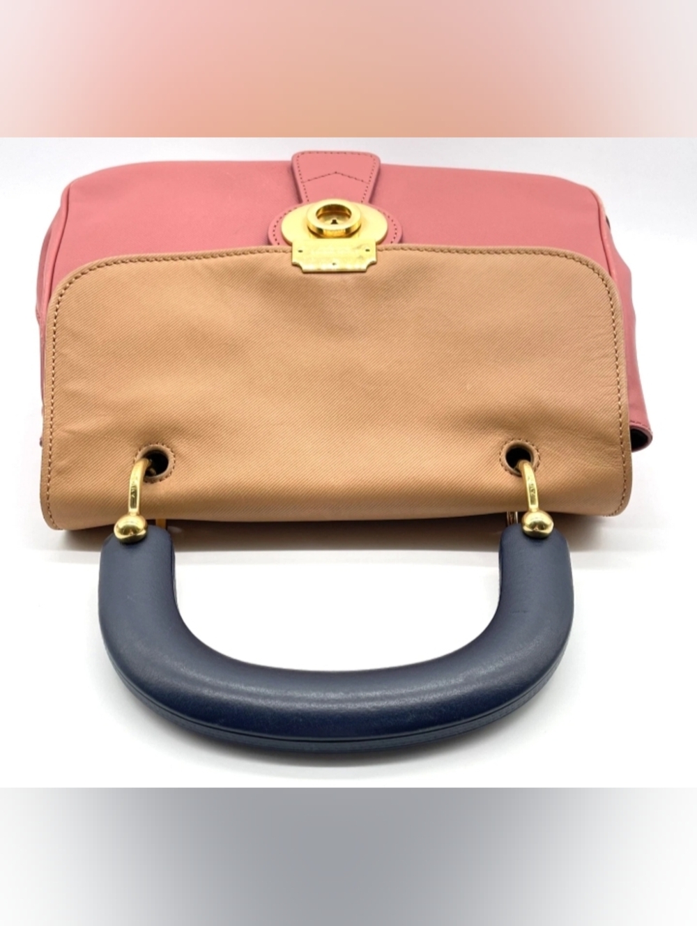 SALE! Burberry DK88 Tri Color Leather Medium 2 Way Top Handle Bag - Picture 7 of 16